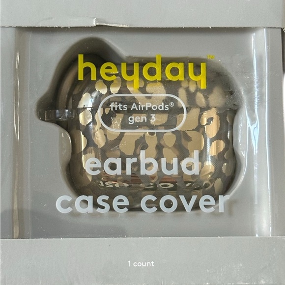 Heyday NIB Earbud Case Cover for Apple AirPods Gen 3 Clear Gold Speckled Leopard - Picture 5 of 7